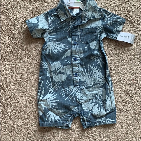 Blue Hawaiian Baby Boy’s Romper - Picture 1 of 6